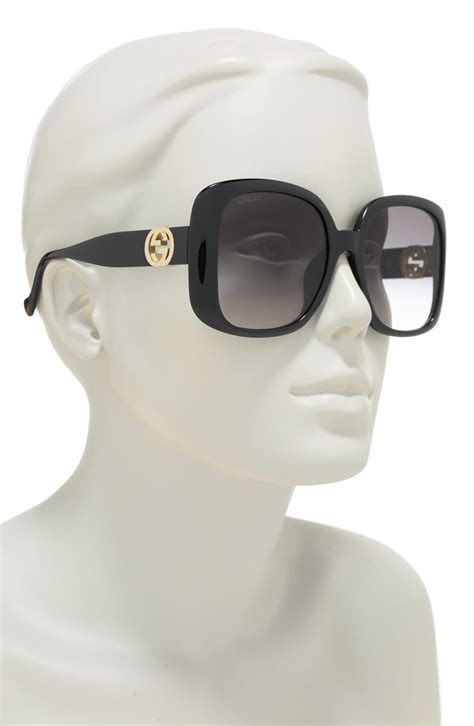 gucci gg0073s sunglasses|57mm gradient square sunglasses gucci.